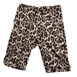 Dreamsicle Athletic Sporty Animal Print Bike Shorts With Side Pockets Sz M